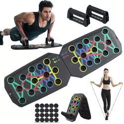 Portable Multifunctional Push-up Board Set With Handles Foldable Fitness Equipment For Chest Abdomen Arms And Back Training