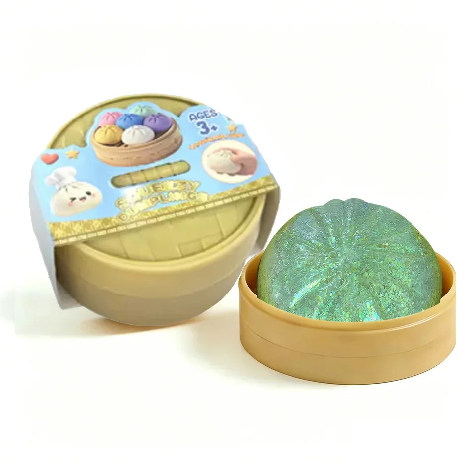Glitter Dumpling Glitter Dumpling Squishy met doosje Dumplings Zintuiglijk knijpspeeltje voor stressverlichting