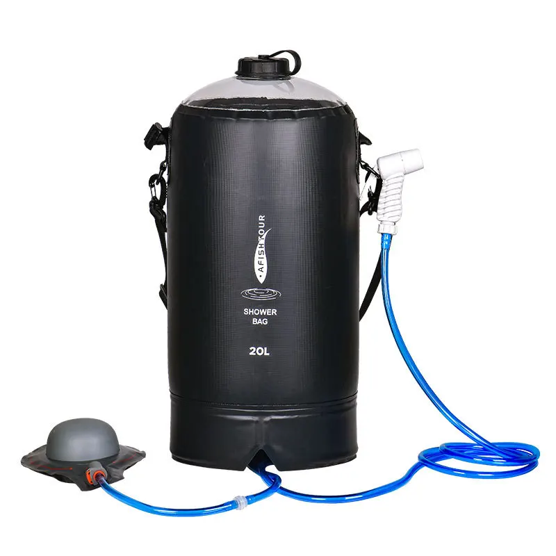 

500D PVC 20L men outdoor mobile pump hand pressure freestanding portable heated water container camp shower bag for camping