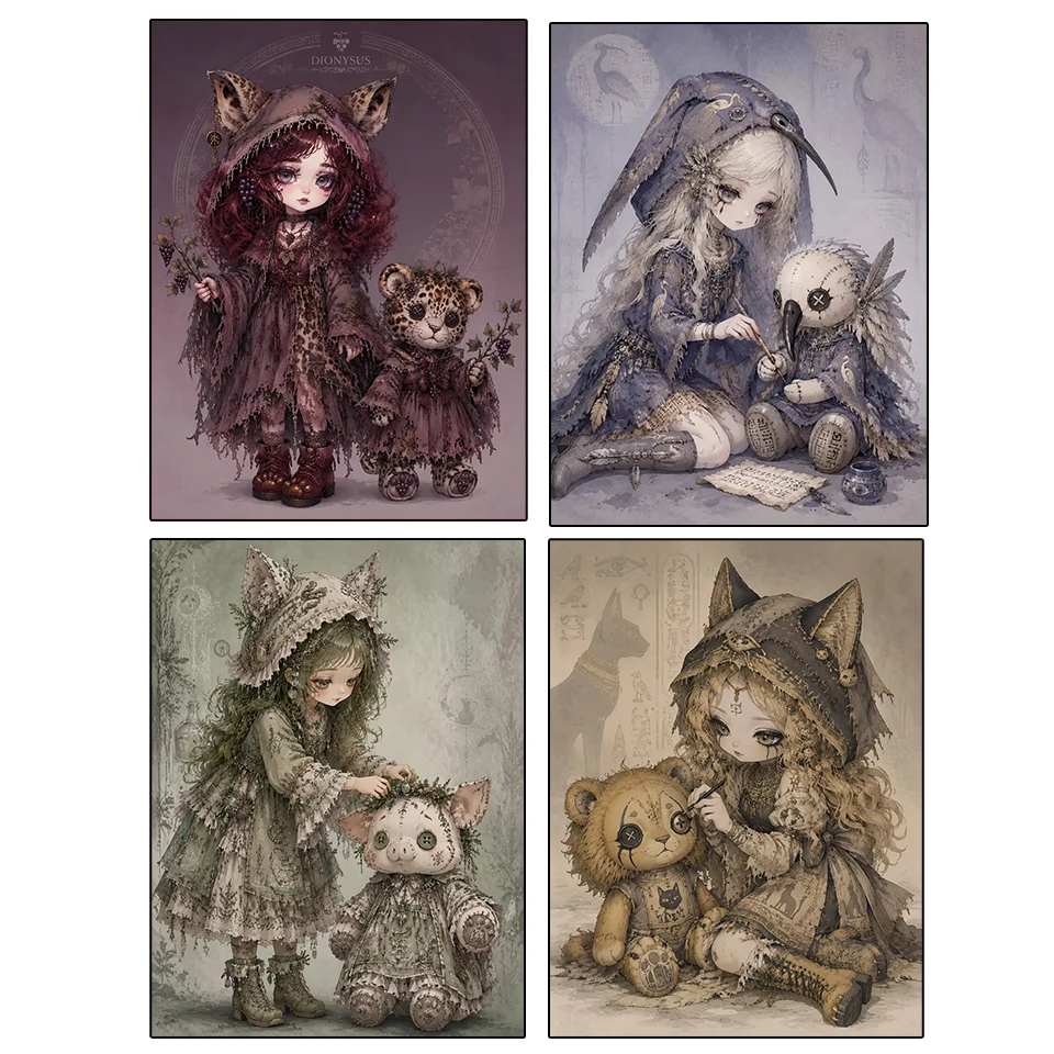 

Cartoon Doll 5DDIY Diamond Painting Art Wall Decoration Home Mosaic Embroidery Rhinestone Playful Decoration Living Room
