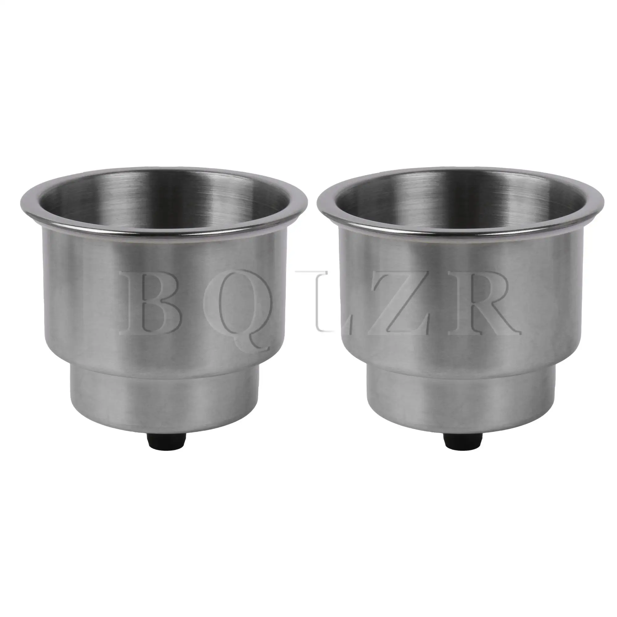 BQLZR 2Pcs Stainless Steel Cup Drink Holders with Drain for Marine Boat RV