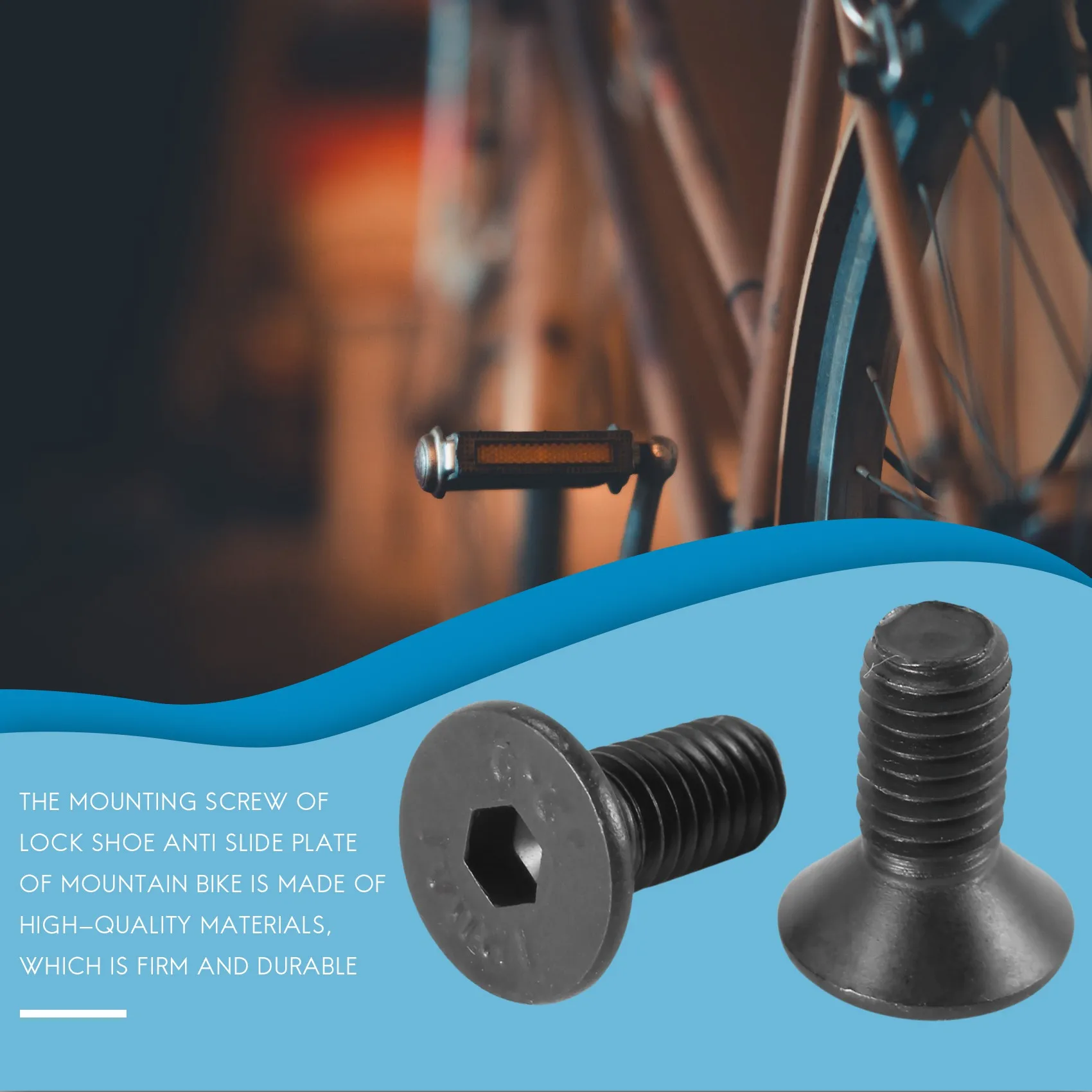 A99I-8Pcs MTB Bike Lock Shoe Cleat Mounting Screw For Shimano SPD Self-Locking Pedal Lock Steel Black view 3