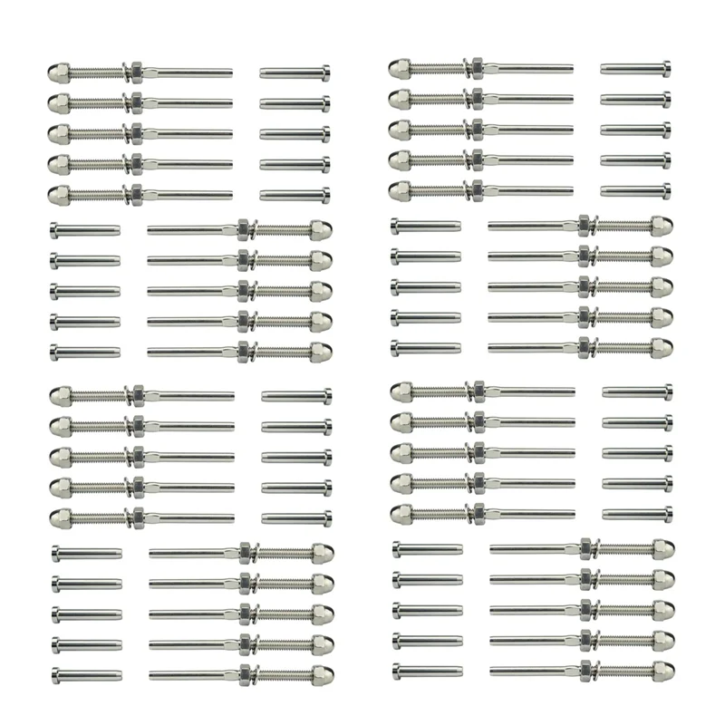 

ABXF-40X Threaded Bolt And Pedal Ball Cable Railing Kit End Fitting 0.32 Cm,T316 Marine Grade Stainless Steel