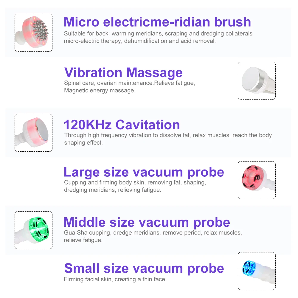 AOKO 120K Cavitazione Vacuum Beauty Machine 6 in 1 WL-12 Attrezzatura per massaggio modellante del corpo Dispositivo per la rimozione della cellulite per il lifting del viso