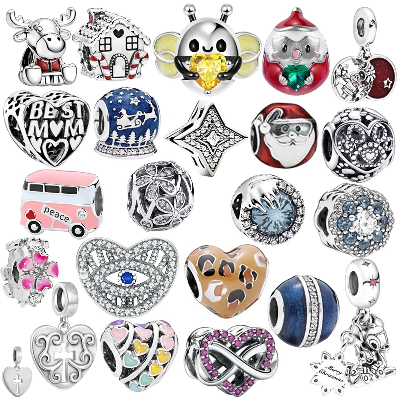 Hot Sale Multiple series Pendants Fit Original European  Sterling Silver Jewelry & DIY Making Unique Fine Bracelet Trinket Gift