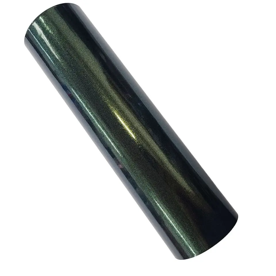 High Gloss Green Metallic Chameleon Flip Vinyl Car Wrap Film Air Release Sheet