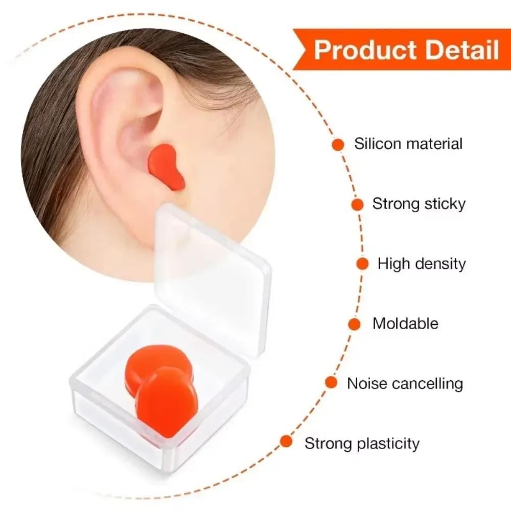 Waterproof Silicone Wax Earplugs Sleeping Aids Ear Plug Swimming Moldable Earplugs Noise Reduction Noise Cancelling Ear Plugs