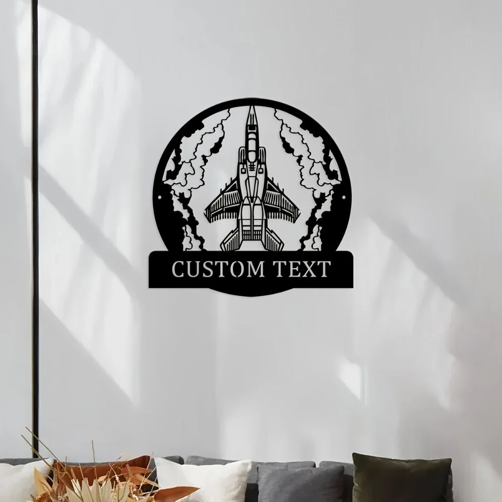 Exclusive Tailorable Metal Airplane Wall Decor in Vintage Style Add Custom Text Reusable Matte Finish for Aviation Lovers