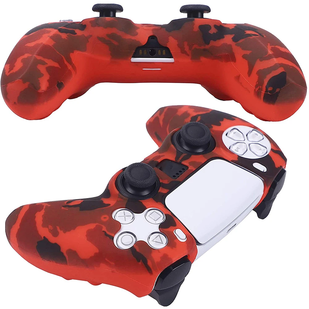 PS5 Controller Case Silicone Rubber Protective Case Cover For Playstation 5 Accessories with Non-slip Cover Thumb Grip Caps