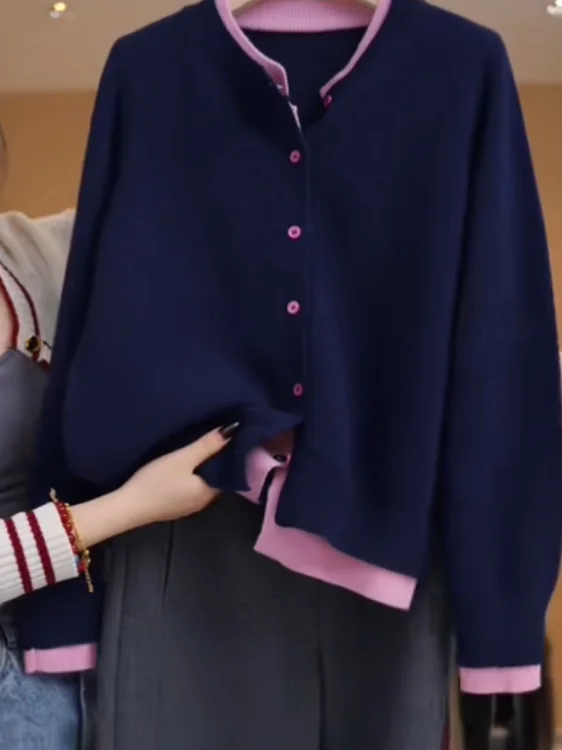 

Высококачественный японский вязаный открытый кардиган больших размеров, модный длинный свитер для похудения для женщин больших размеров