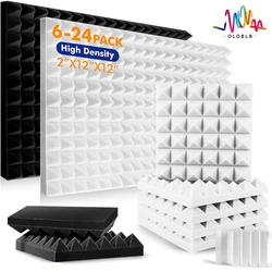 Autocollants Muraux Décoratifs Insonorisants, Panneau Acoustique, Scellage de Porte, Studio, 6, 12, 24 Pièces