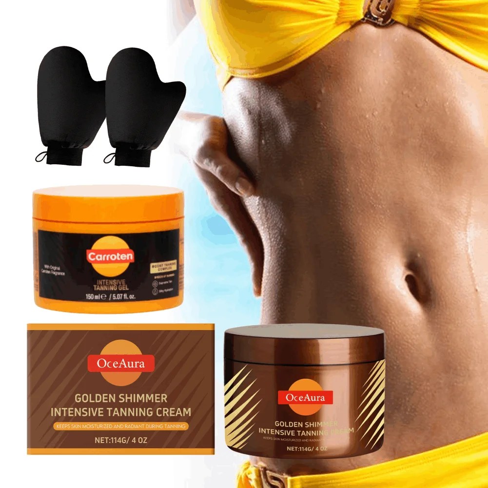 Powerful Tanning Bright Gel Tanning Lotion Body Moisturizing Cream Lasting Self Solarium Sunless Tanner Body Face Boosting Cream