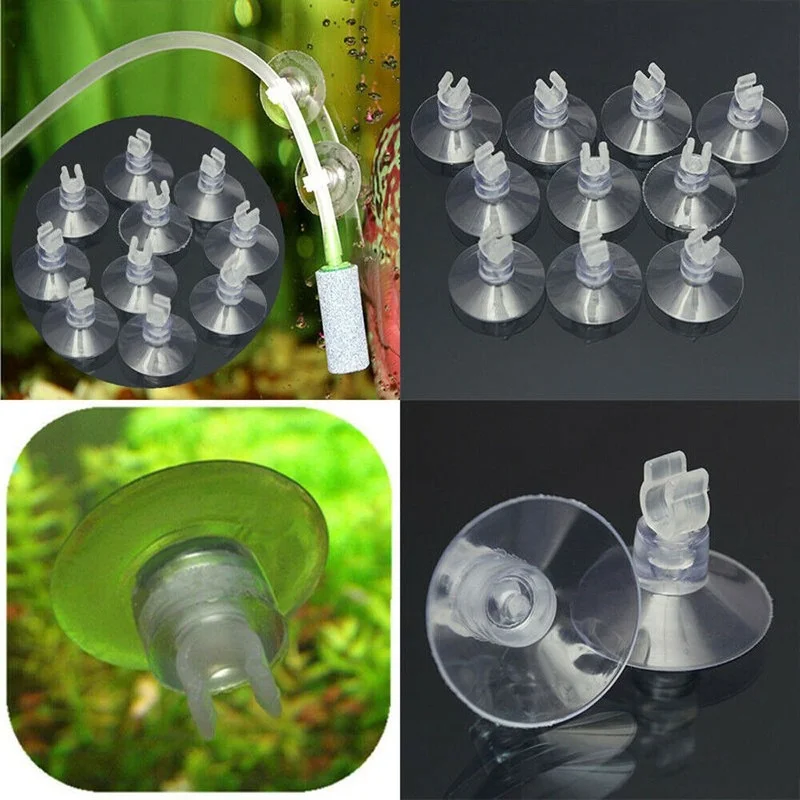 10 pièces/lot support de ventouse en plastique pour Aquarium, ventouse pour Aquarium, pompe pour Aquarium, support de Tube aérien, accessoire