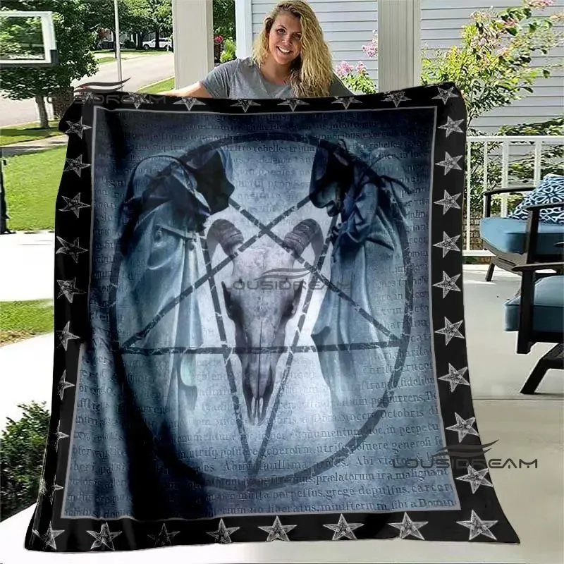 VIKAMA Scandinavian Mythology Dark System Cover Blanket Gothic Demon Totem Thickened Warm Home Atmosphere Luxury Texture
