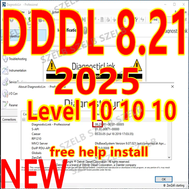 Newest 2025 Detroit Diesel Diagnostic Link Professional Level 10 10 10 [DDDL 8.21 SP1] + Troubleshooting 03.2025+ Help Install