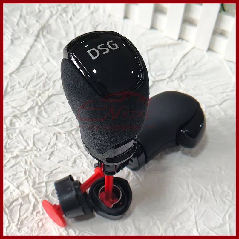 For Skoda Octavia Superb Yeti DSG Gear Shift Knob Leather With DSG LOGO Car Parts Gear Shift Head Car Accessories