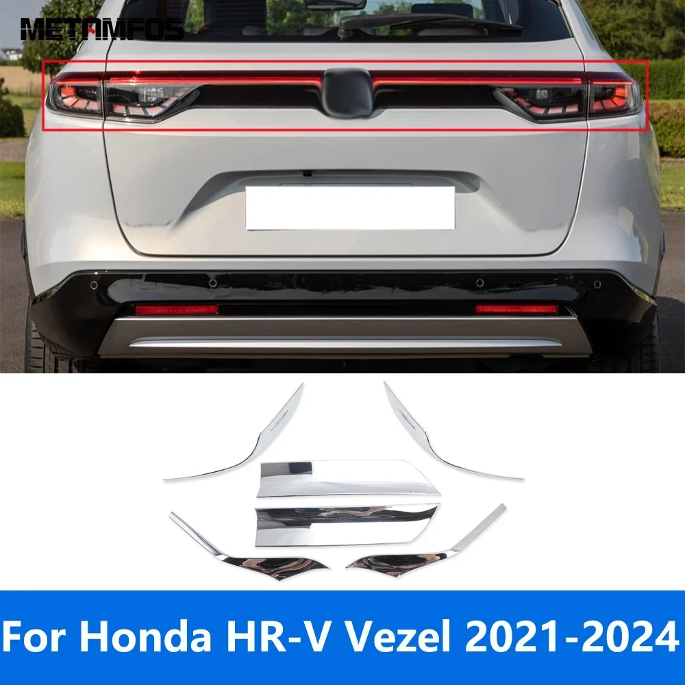 

Rear Light Lamp Eyelid Eyebrow For Honda HR-V Vezel 2021 2022 2023 2024 Chrome Rear Trunk Lid Boot Cover Trim Car Accessories
