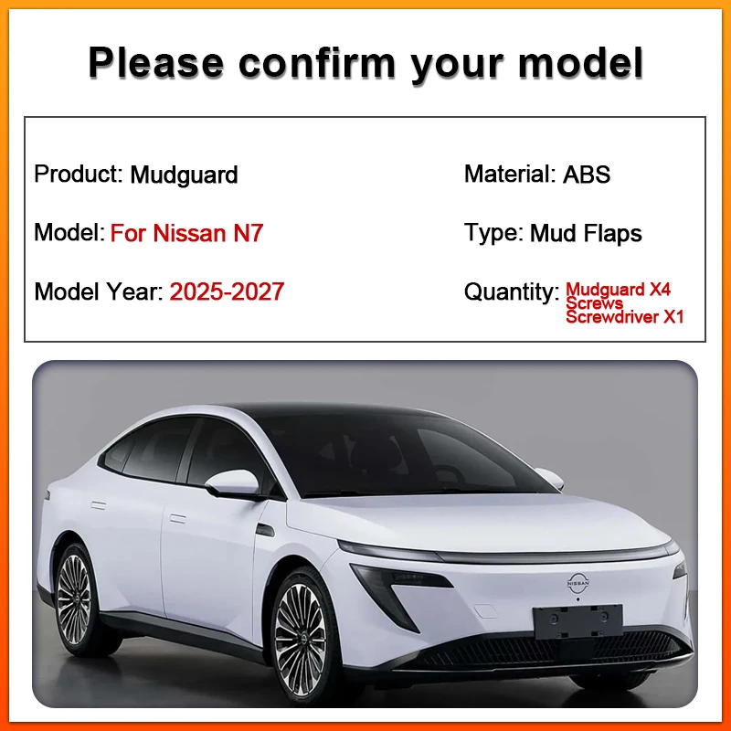 

For Nissan N7 2025 2026 2027 Car Front Rear Fender Mud Flaps Splash Guard Mudguards Baking Paint Protector Auto Tool Accessories