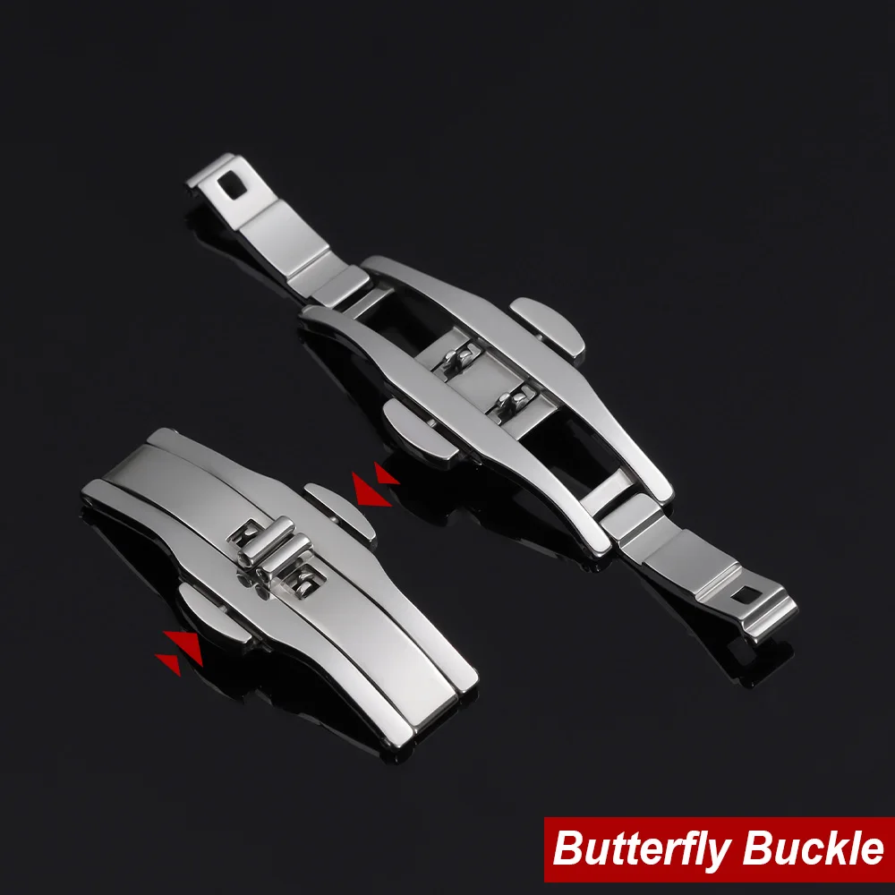 Watch Accessories Double Push Automatic Butterfly Watchband Buckle Steel Folding Clasp Metal Universal Strap Button 4mm 5mm 6mm