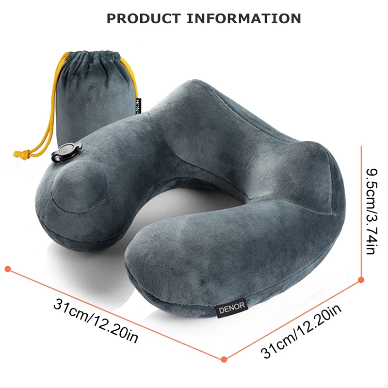 New Travel Pillow Aircraft Inflatable Super Portable Neck Pillow U-Shaped Automatic Inflatable Neck Camping Pillow