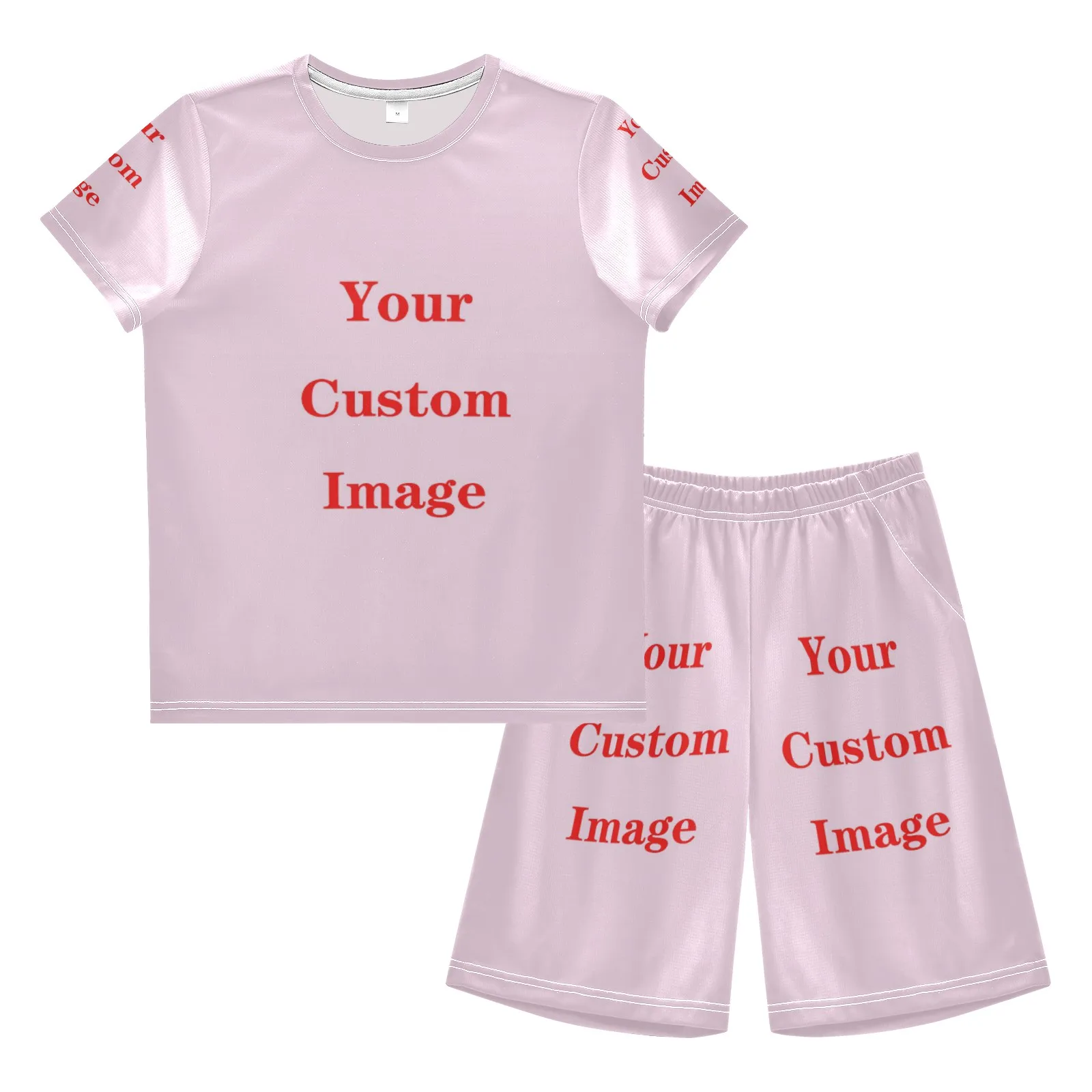 20222 New Toddler Boys Summer Clothes Kids Casual Short Sleeve T-Shirt + Shorts Suitable for children aged 6-14 Custom Pattern