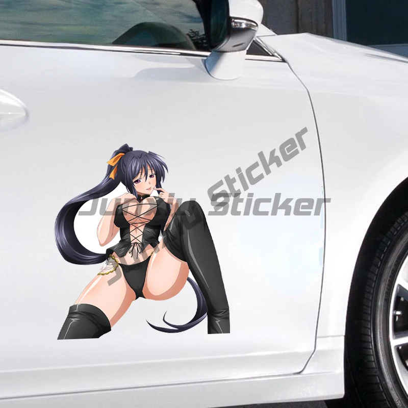 Sexy Anime Lady Himejima Akeno Car Sticker JDM Car Window Laptop Vinyl Decal Fashion Accessorie Wrap