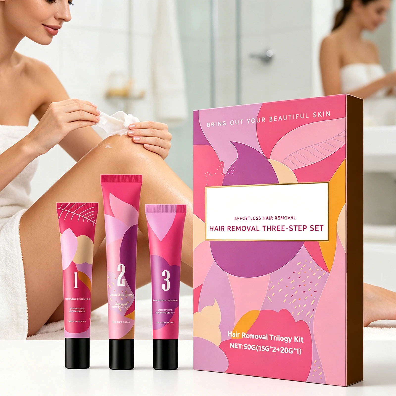 

Facial Hair Removal Kit For Women Gentle Depilatory Cream Chin Upper Lip Sideburns Coarse & Fine Hair Skin Soothing Gel