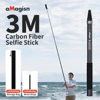 Palo de Selfie Invisible de 3m, monopié extendido de fibra de carbono de 118 ""para Gopro 13 Insta360 X4 X5 DJI Osmo 360/Action 5 Pro, accesorios
