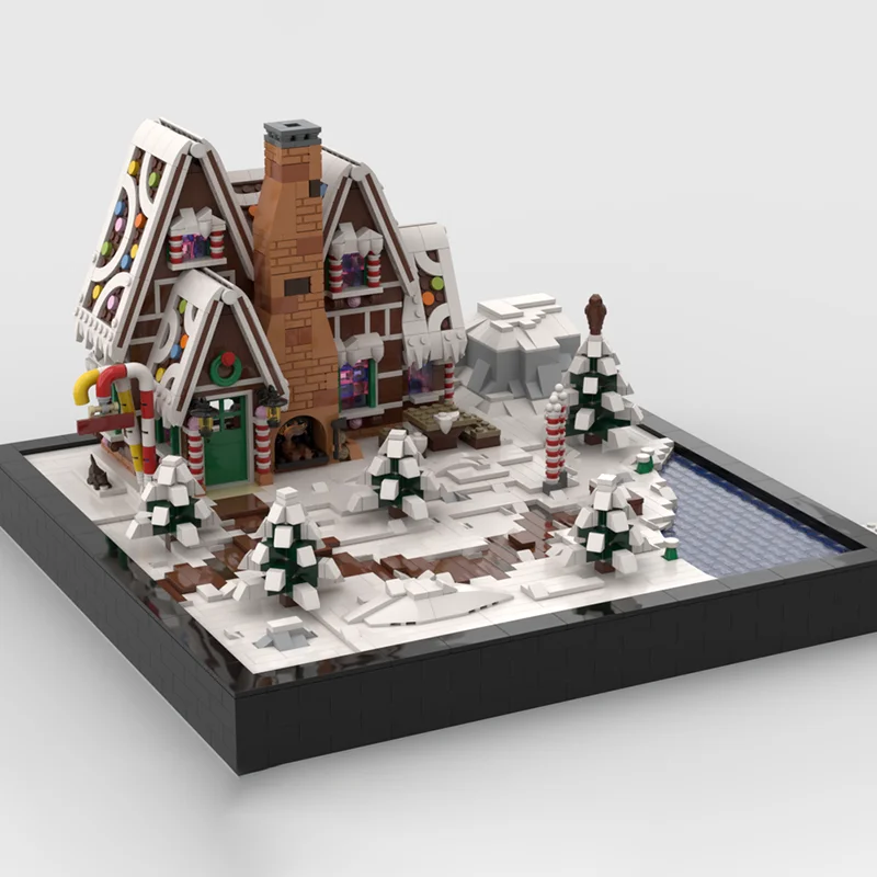 1518 Uds. MOC casa de pan de jengibre Diorama creador modelo bloques de construcción montar Idea educación ladrillo regalos de navidad juguetes cumpleaños