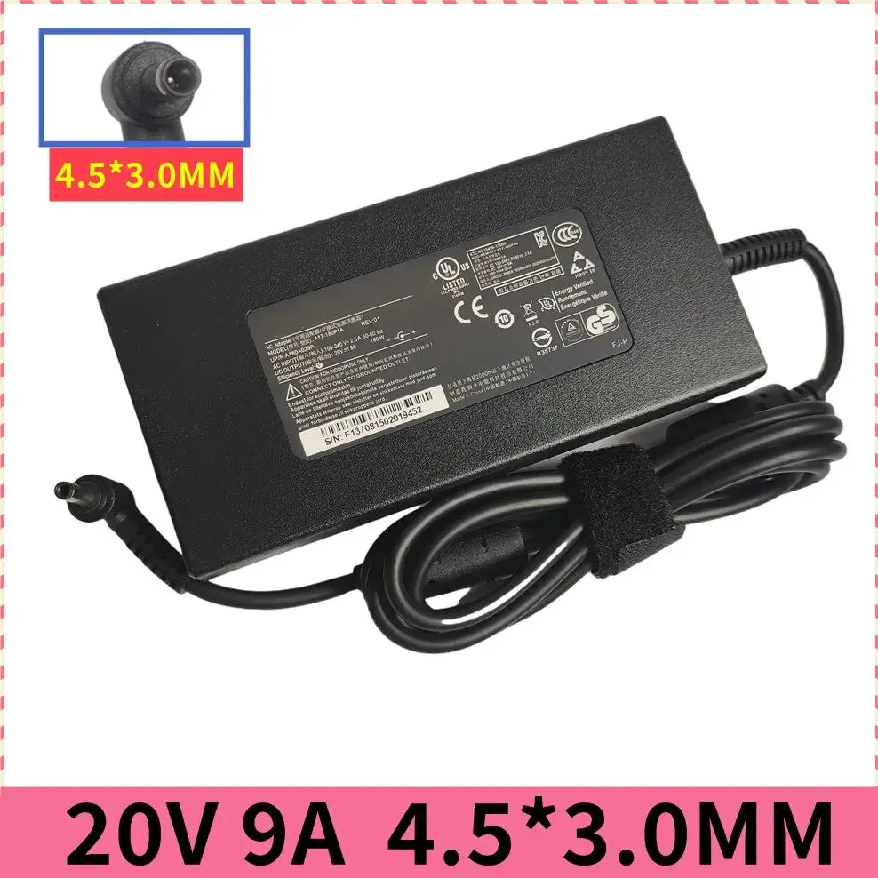 

20V 9A 180W A17-180P1A Laptop Power Adapter AC Charger for MSI GL66 GF76 WF76 Sword 15 17 A11UC A11UD A11UG-064AU ADP-180TB H