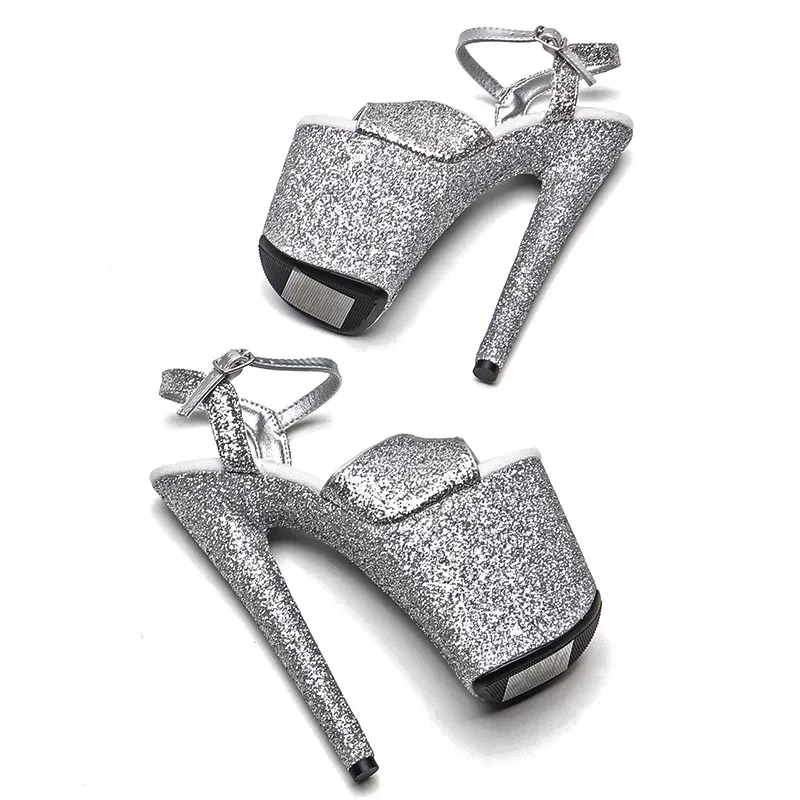 New 20CM/8inches Glitter Upper Sexy Exotic High Heel Platform Party Sandals Pole Dance Shoes Model Shows Sandals 108