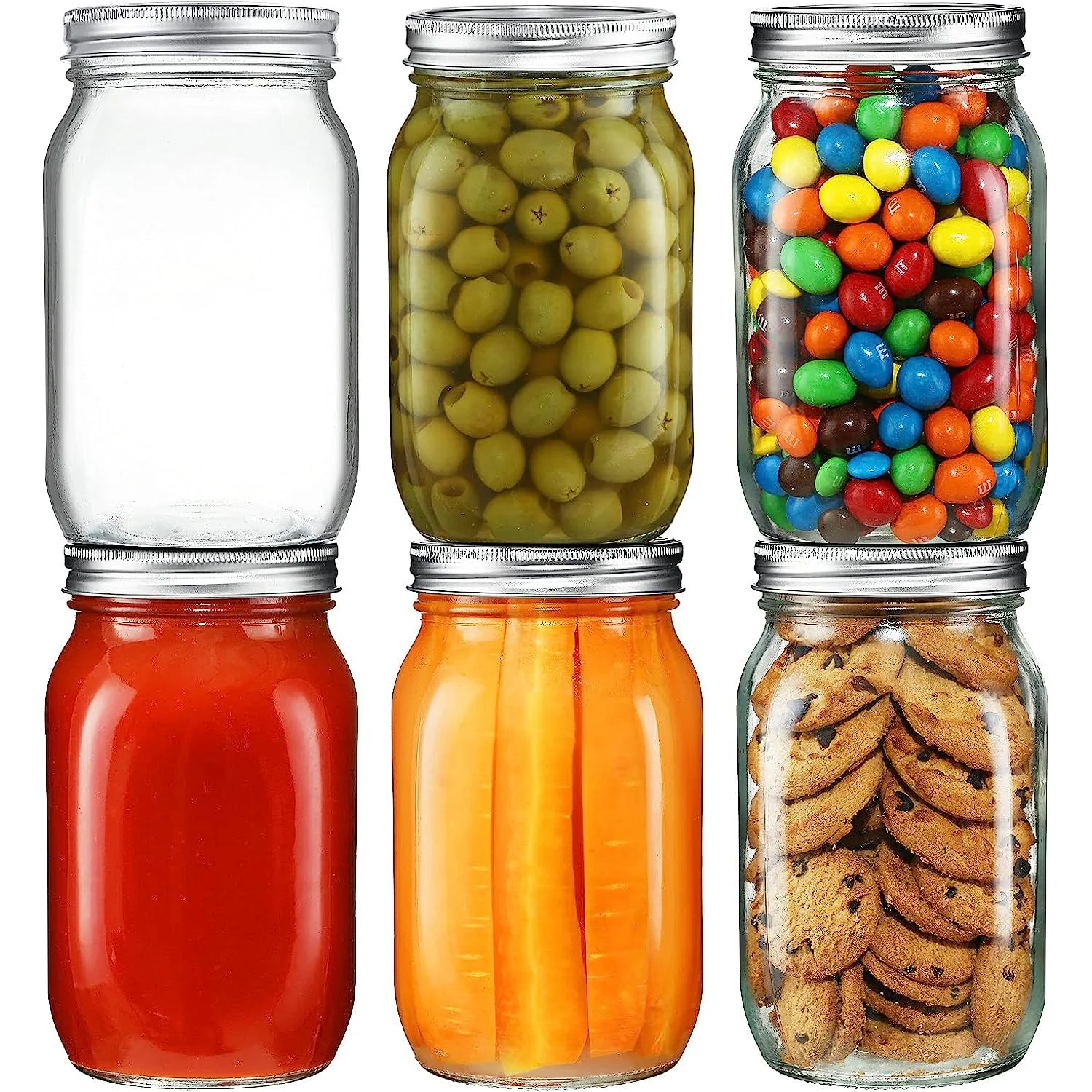 14oz Wide Mouth Mason Jars  with Airtight Lids and Bands for Preserving, Jam, Honey, Jelly, Wedding Favors, Sauces, Meal Prep