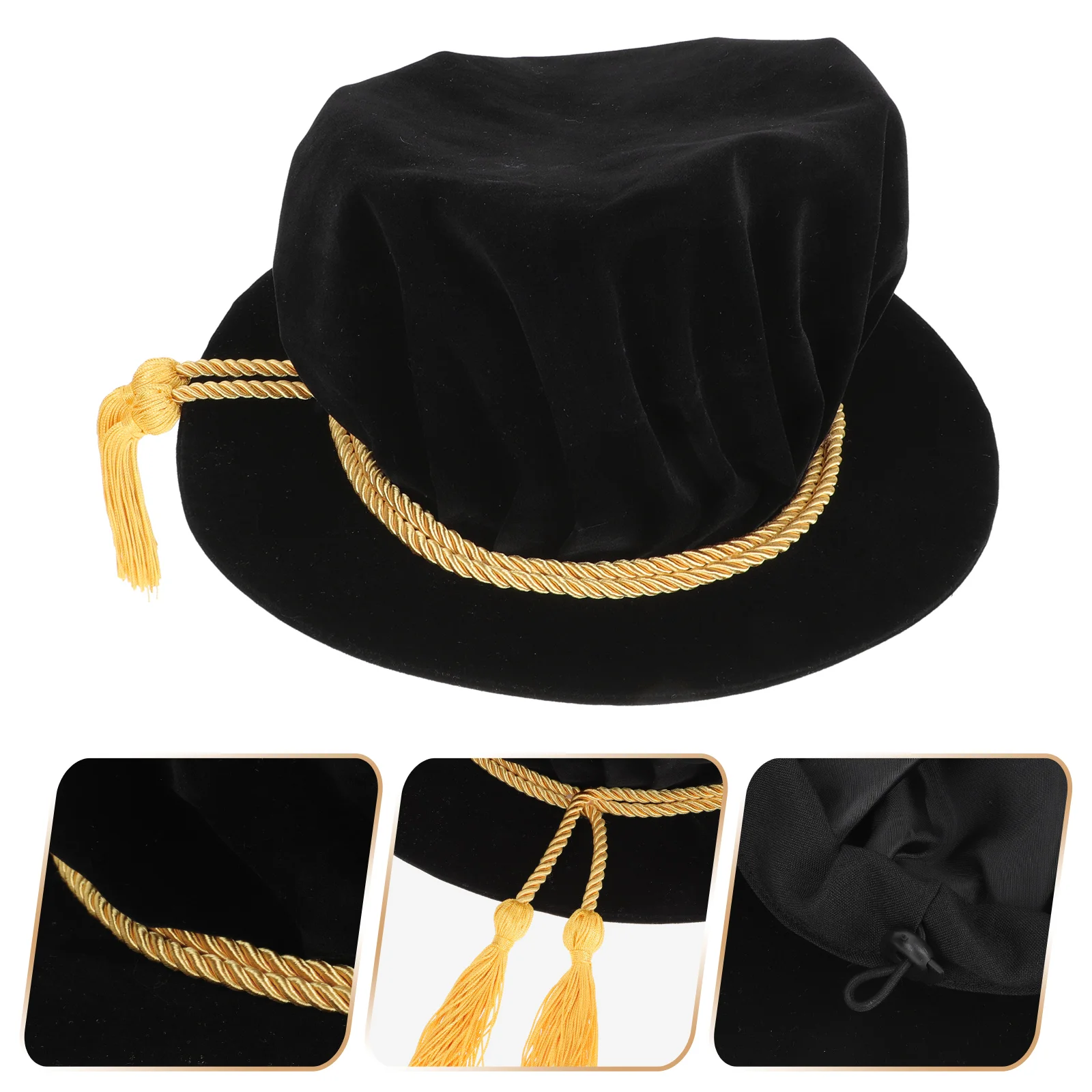 

Graduation Hat Ceremony Exquisite Doctor Tam Simple Doctoral Prop Costumes