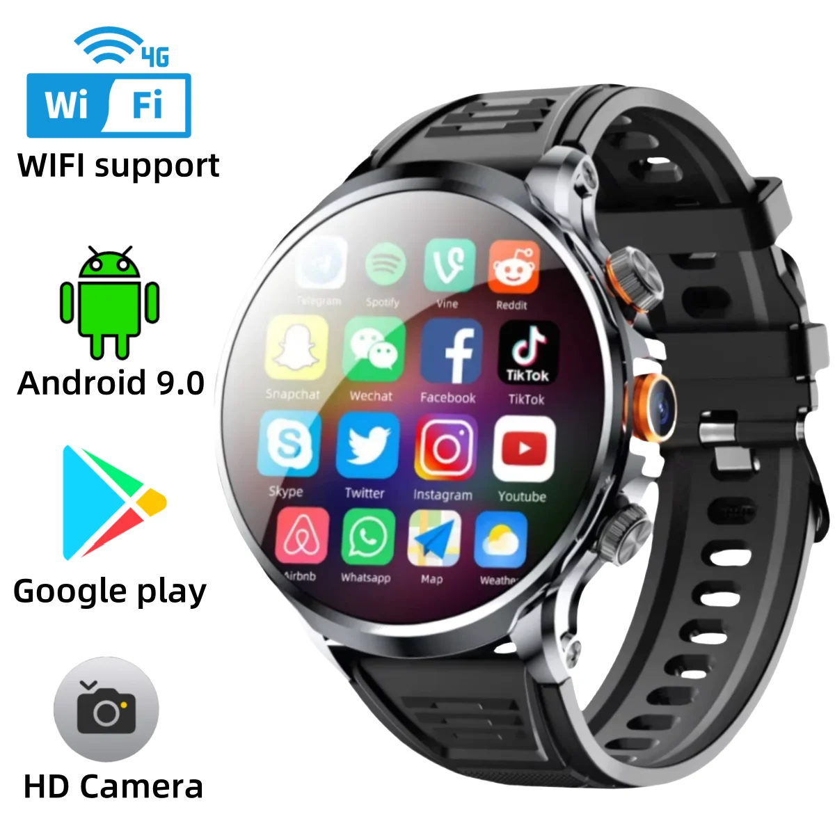 

5G SmartWatch H18 Pro Мужские и женские GPS WIFI 5G Смарт-часы Вращающаяся камера NFC Приложение Загрузка 256 ГБ для хранения