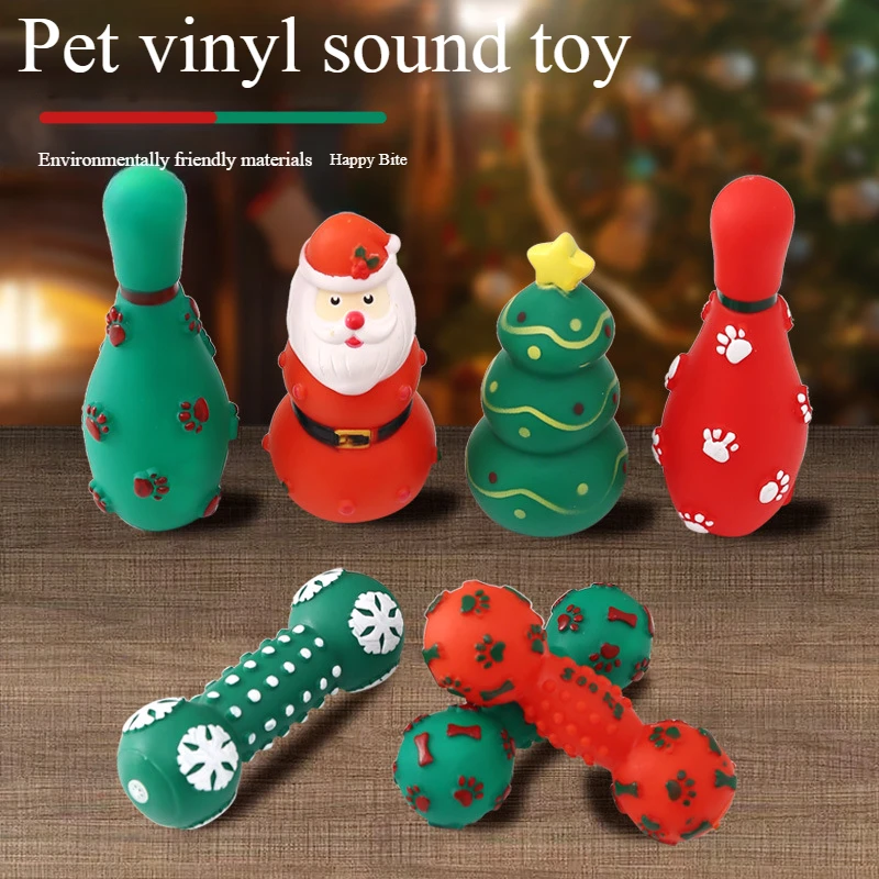 

Christmas Vinyl Sounds Dogs Play Happily Grind Their Teeth Bite Resistant Pet Toys Supplies