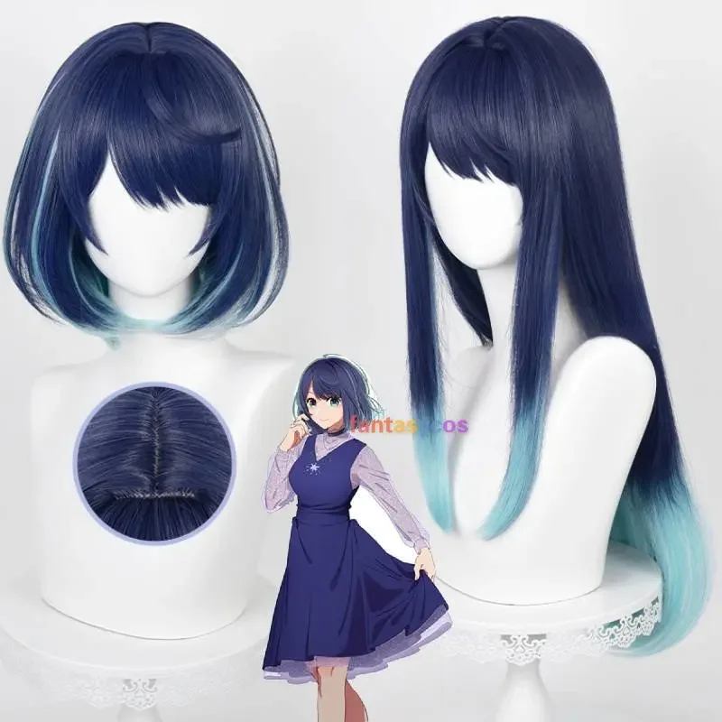 

Kurokawa Akane Wig Oshi No Ko Cosplay Long Wig Black Blue Grey Wig Heat Resistant Synthetic Wigs for Halloween Role Play