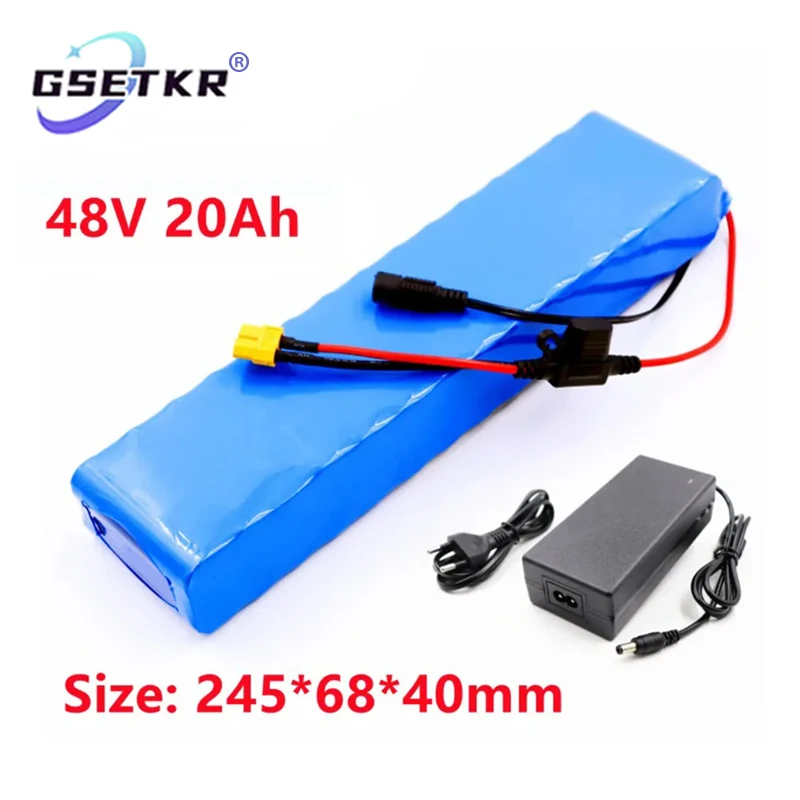 

48V 20Ah 18650 Lithium Battery Pack 13S2P High Power Battery for 54.6V 750W 1000W BAFANG Kit built-in bms With Charger And fuse