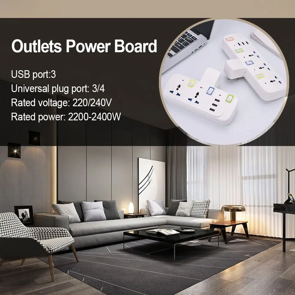 Power Strip Smart USB Socket Adapter Surge Protector 4 Way AC Universal Outlets Electrical Plug UK