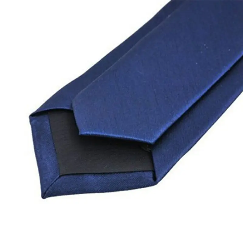 20X Polyester Narrow Neck Tie Skinny Solid Dark Blue Thin Necktie For Men (2 Inch Max Width) Eco-Friendly