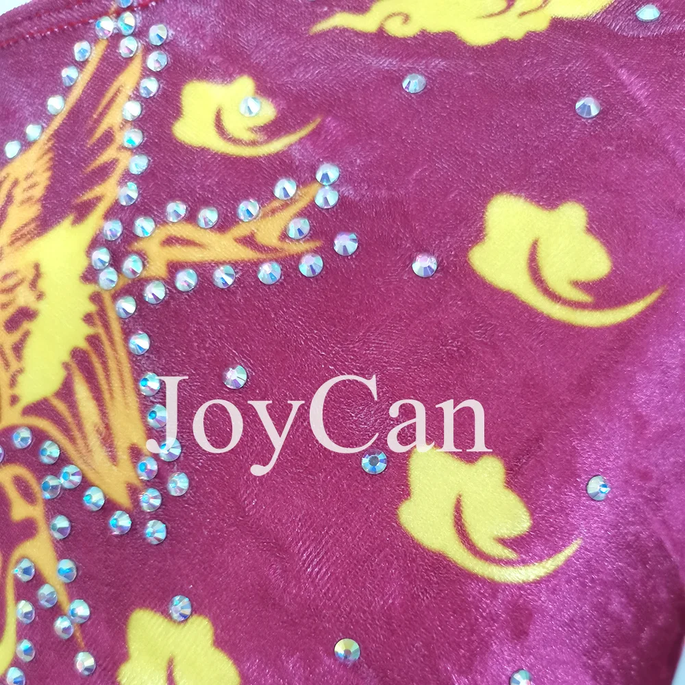 JoyCan-أحجار الراين ثياب جمباز للفتيات والنساء ، سباندكس ، ملابس رقص أنيقة ، أحمر ، منافسة