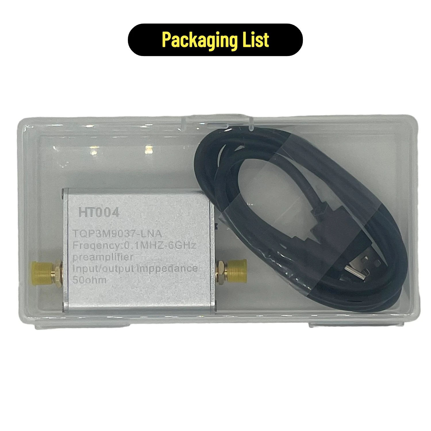 HTOOL HT004 Low Noise Amplifier(LNA) Module RF & Software Defined Radio(SDR) with Enclosure & USB Cable,100K-6Ghz 20dB High Gain