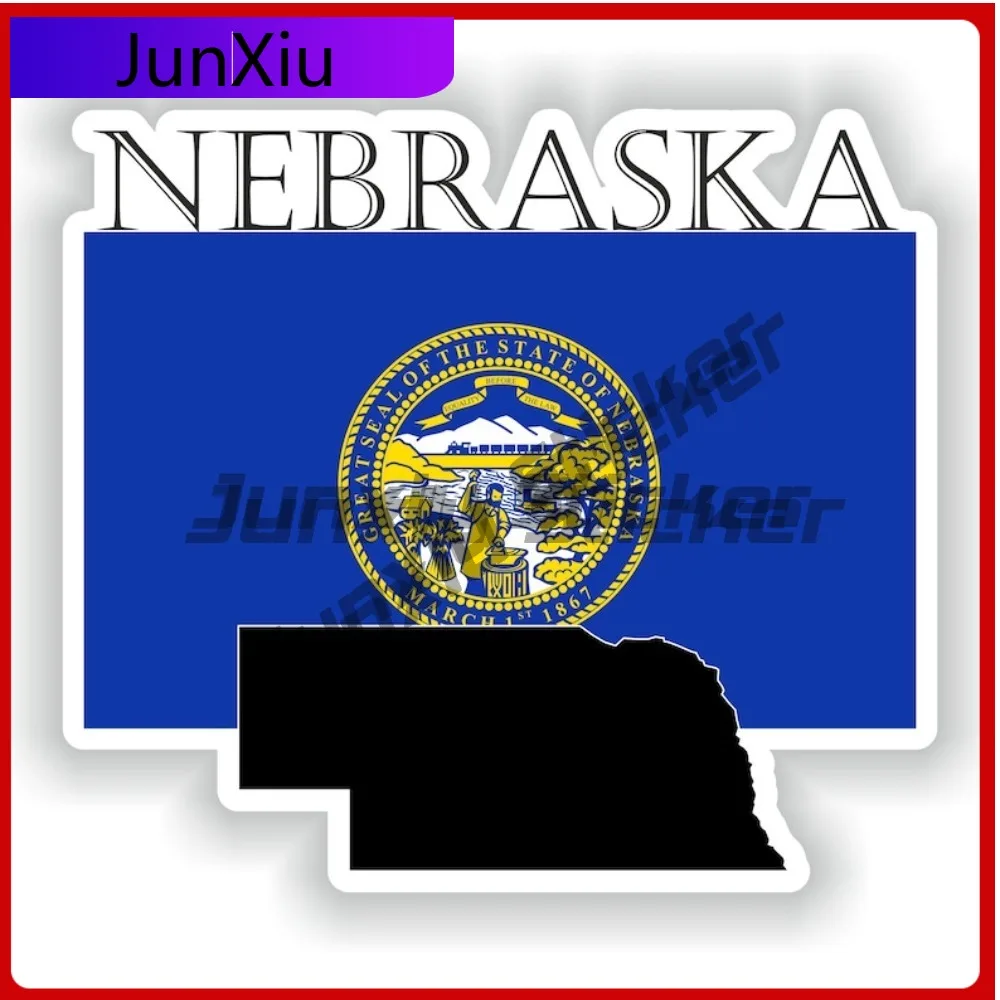 

Nebraska America Flag Map Shape Sticker Creative Anti Scratch Exterior Decals Bumper Stickers For Car Scratch Cover Stickers Pvc