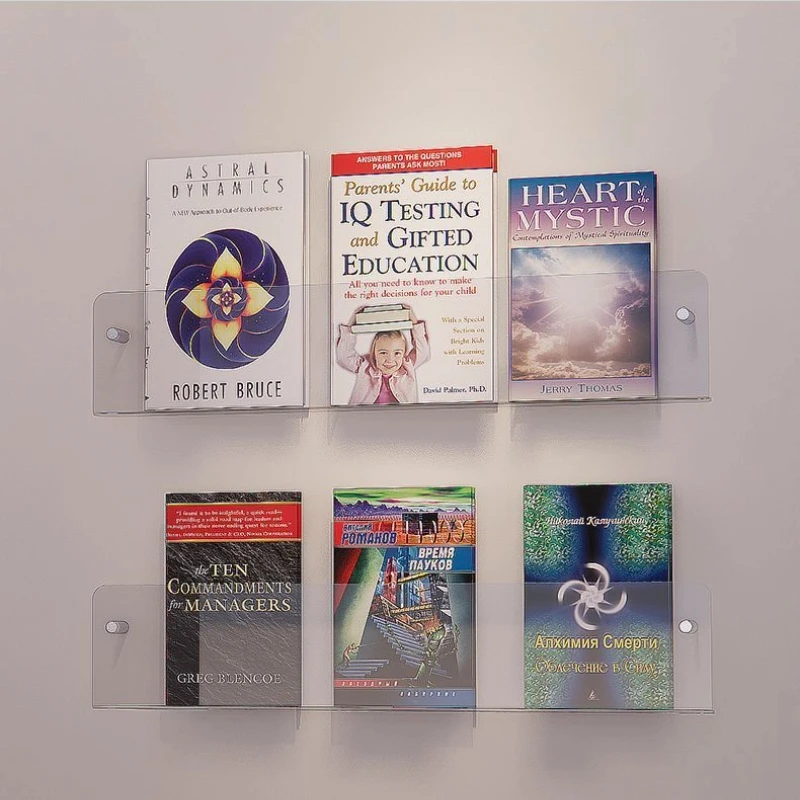35/40/45/50cm Wall Mounted Book Storage, Children's Picture Book Transparent Display Rack, Wall Mounted Acrylic Storage Rack