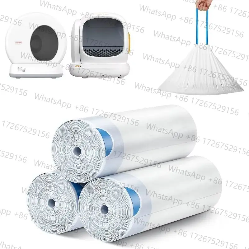 Applicable toCat Litter Box Liner Heavy Duty Drawstring Trash Bags for MeoWant MW-SC01/MW-SC02 Automatic Cat Boxes Extra Thick L