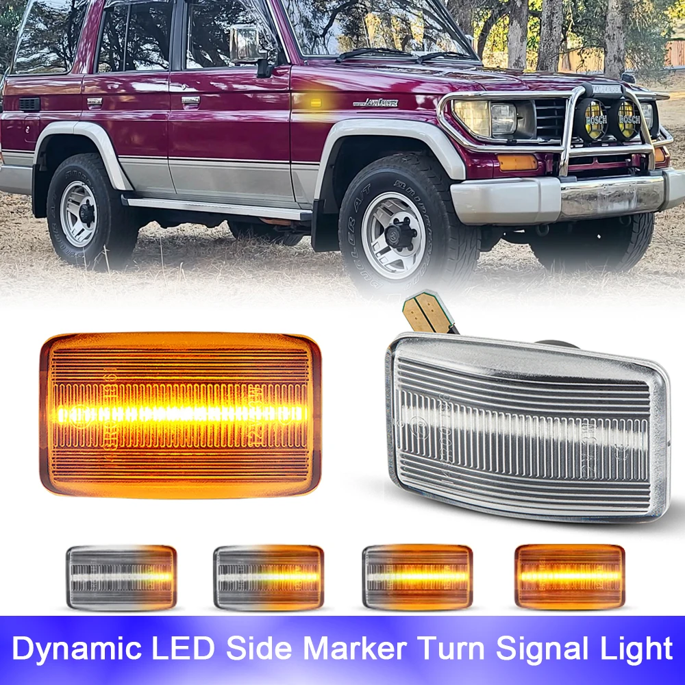 2x LED Repeat Blinker Side Marker Lights For Lexus LS400 Toyota MR2 Starlet Carina Celica Corolla Wagon Land Cruiser Prado Amber