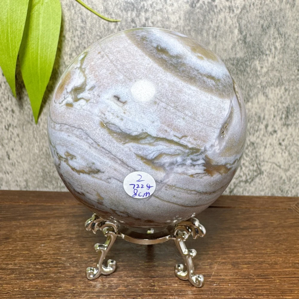 Natural Ocean Jasper Crystal Sphere Reiki Healing Stone Unique Raw Geode Ball Quartz Home Decor Gemstones Mineral
