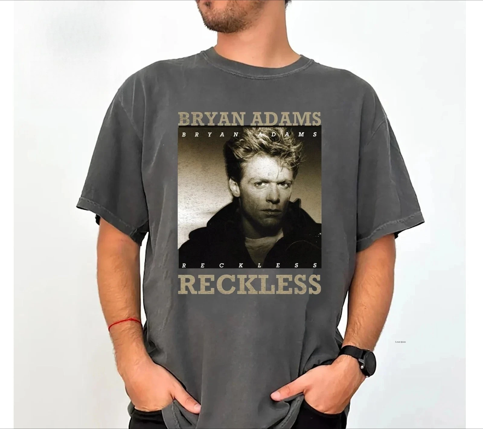 Bryan Adams Reckless Live Concert T-shirt Printed Pattern Street Fashion Dressing