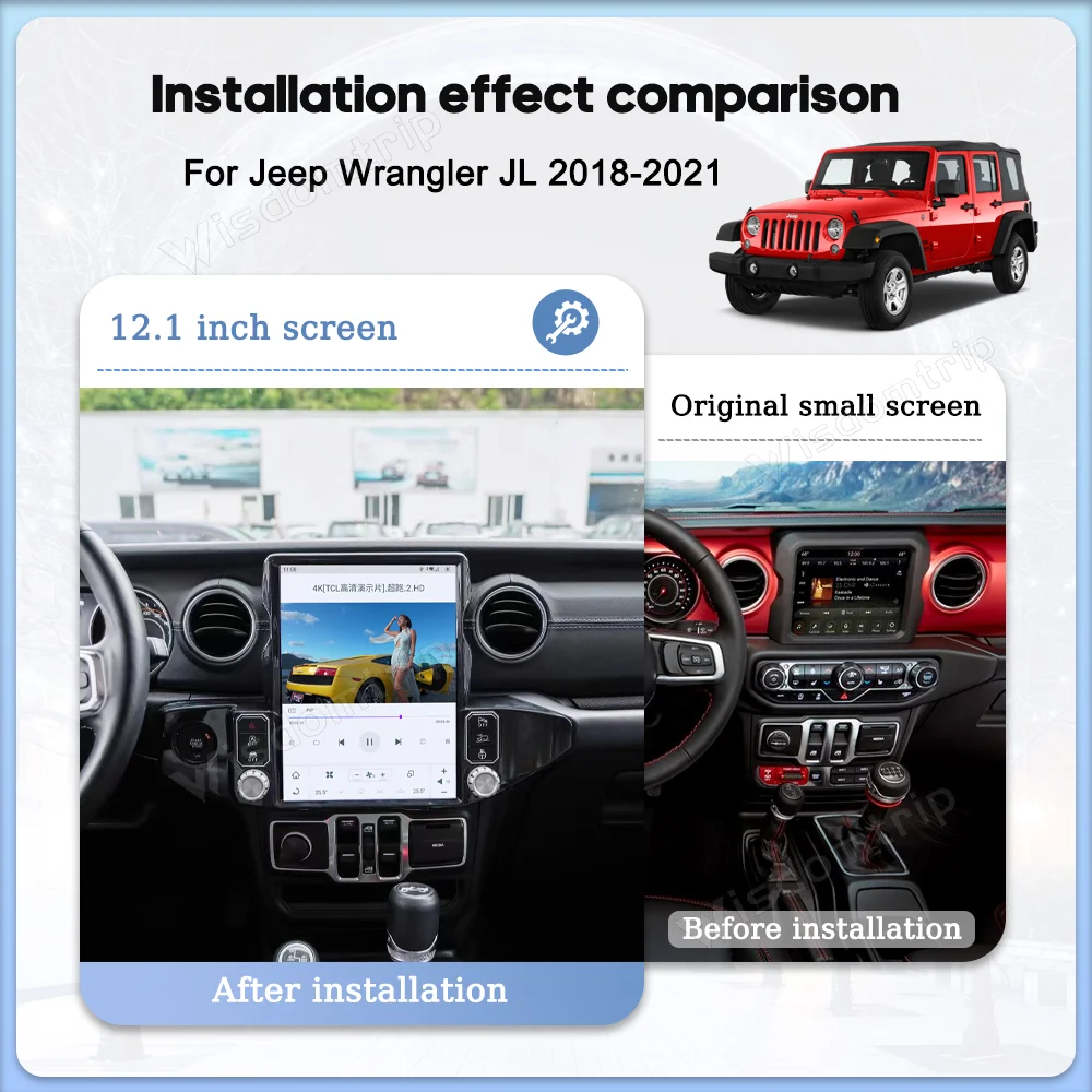 For Jeep Wrangler JL 2018-2021 car intelligent multimedia video player GPS 4G navigation radio WIFI CarPlay+AUTO Android11