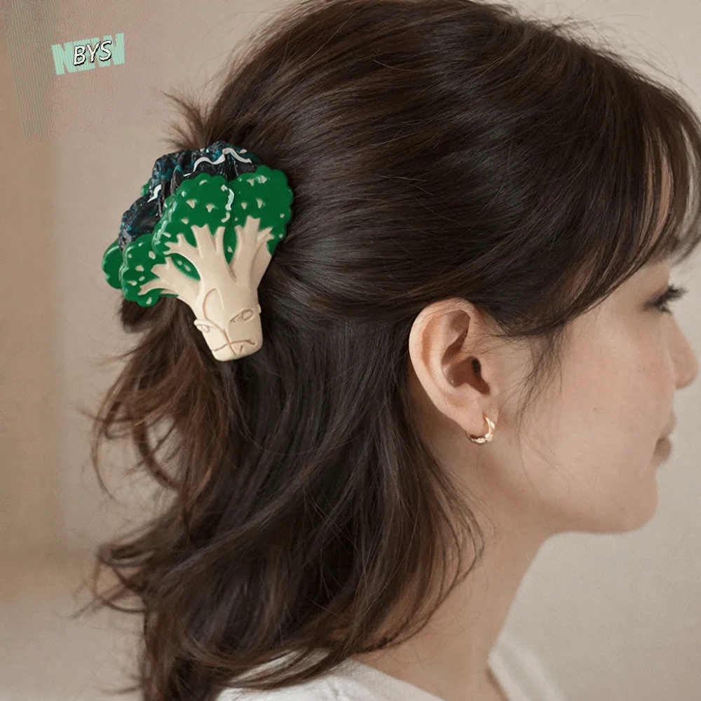 

Creative Korean Style Vegetable Hair Clip Sweet Cute Fruit Shark Clip Grape Persimmon Acetic Acid Claw Clip Women