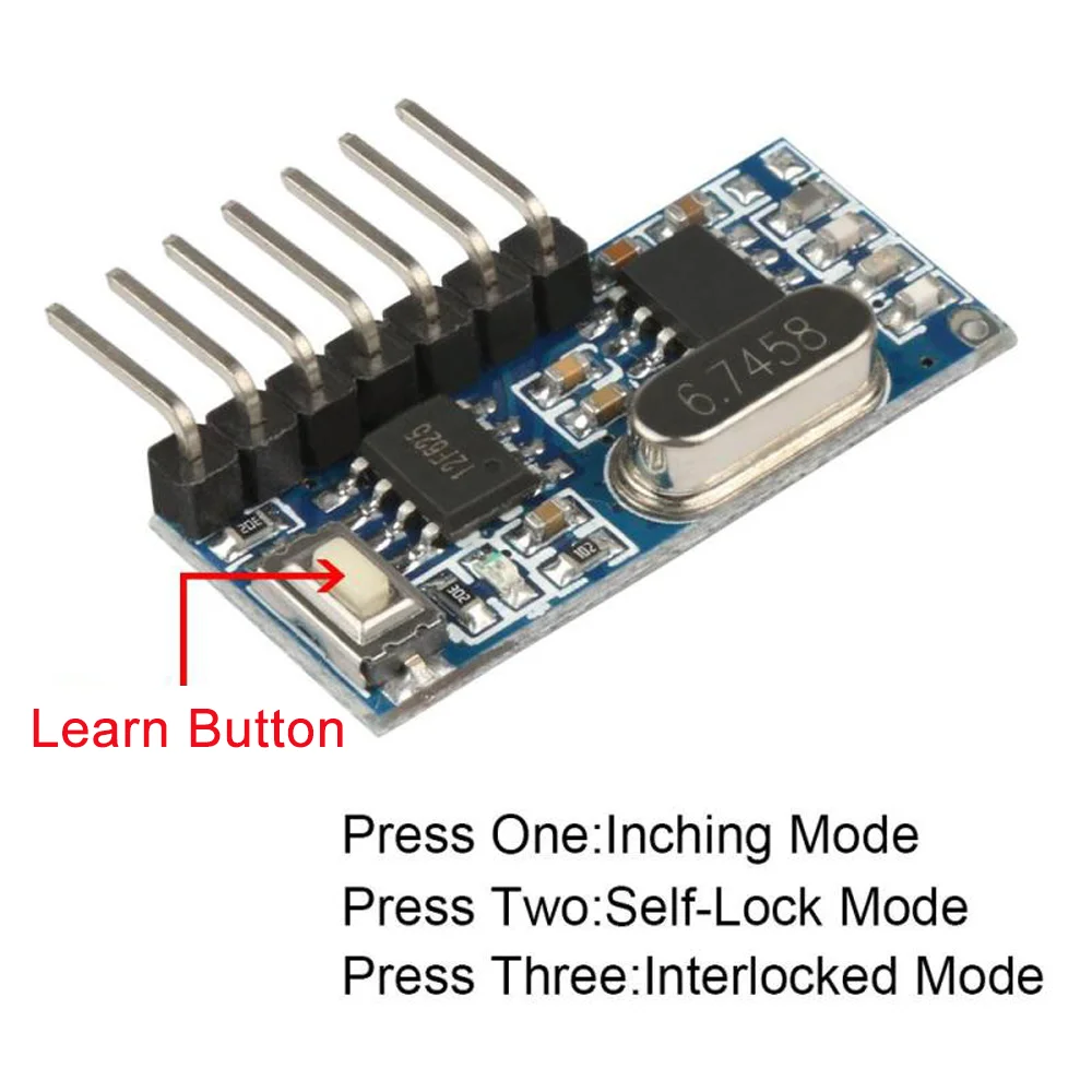 433 mhz Wireless RF Remote Control Switch EV1527 Learning Code 4CH Relay Receiver Module and On Off Transmitter For DIY Kit